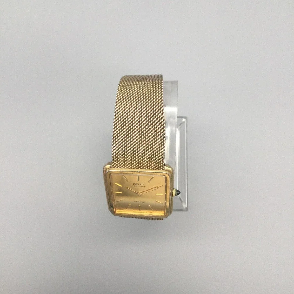 Vintage Seiko Lassale Womens Watch 29mm Gold Tone 6020-5039 7.25